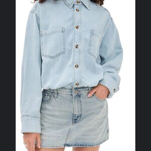 GOOD AMERICAN Light Blue Denim Shirt Dress - XS
